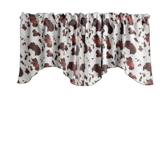 Scalloped Valance Cotton Cow Print 58" Wide / 20" Tall