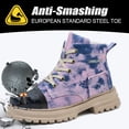 thumbnail image 5 of YOURDIARY Womens Steel Toe Work Shoes, Lightweight Breathable Canvas Safety Shoes, Puncture Proof Non Slip High Top Protective Work Boots for Warehouse Factory Construction Gardening Casual Outdoor, 5 of 11