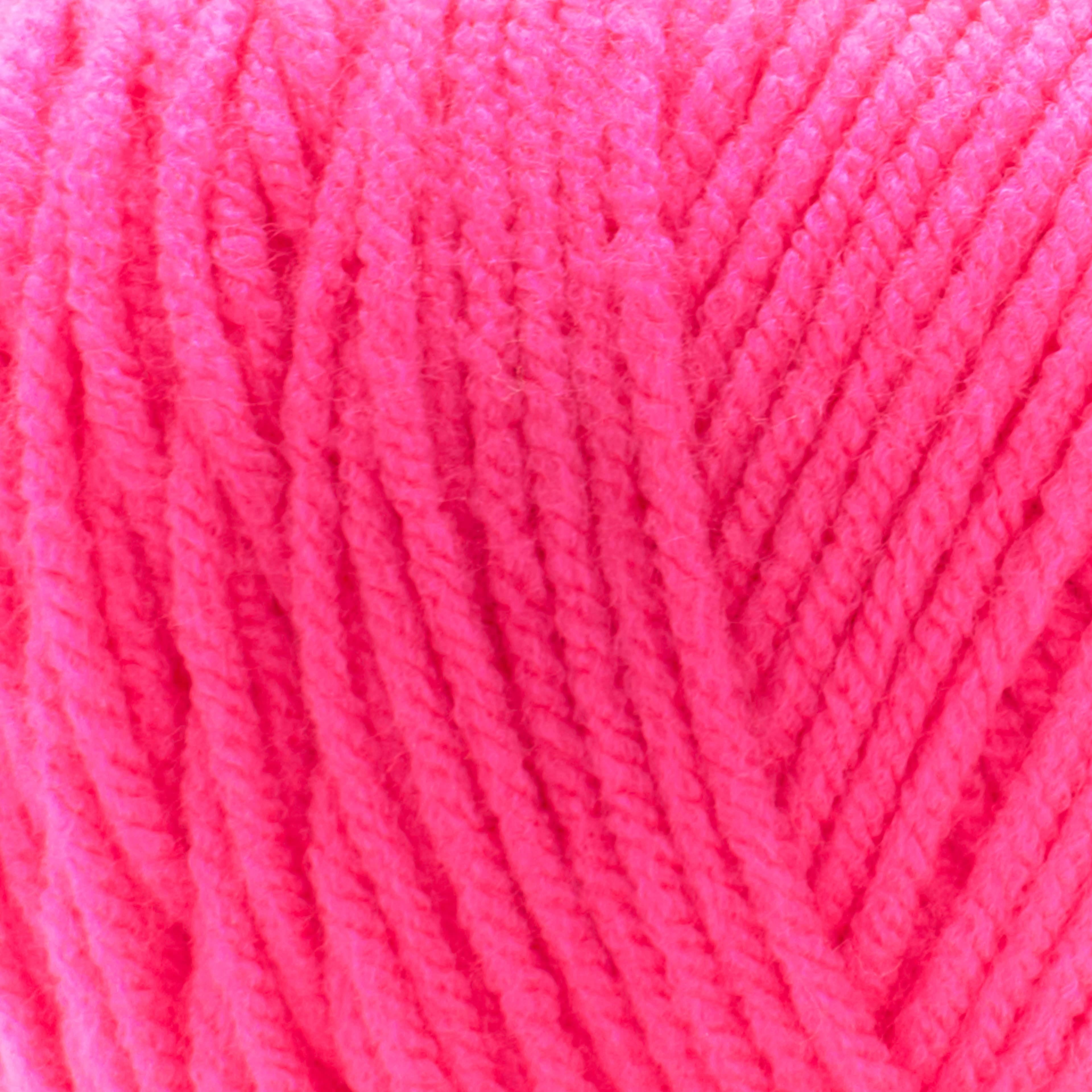 Loops & Threads Soft Classic Neon Yarn - Neon Yarn for Knitting, Crochet, Weaving, Arts & Crafts - Neon Pink, Bulk 12 Pack
