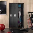 thumbnail image 4 of Garvee Lockers for Employees, 72" Metal Storage Cabinets with 3 Doors & 9 Hooks for Home, Office, Gym, School, Black, 4 of 9