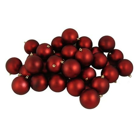 60ct Matte Burgundy Shatterproof Christmas Ball Ornaments 2.5" (60mm)