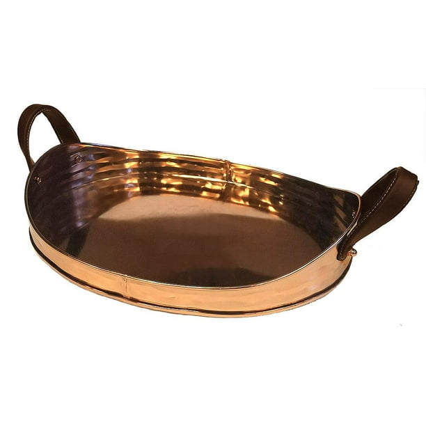 ZUCCOR Large Copper Plated Stainless Steel Serving Tray with