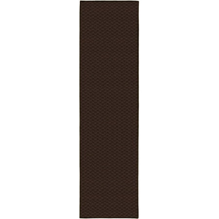 Garland Rug Medallion Solid Mocha 2'x8' Runner for Hallway, Bedroom, & Entryway