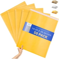 Yellow Kraft Bubble Mailer Envelopes, 14.25 x 20 Inches. 50 Pack Mail Padded Envelopes Self Seal. Kraft Bubble Mailers. Tear-Resistant Mailing Envelope Padded. Sturdy Paper Mailer