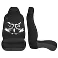 thumbnail image 3 of Easy to Install Car Universal Seat Cover, Black Owl Pattern Four Seasons Universal Front Seat Cover, 2-Piece, 3 of 8