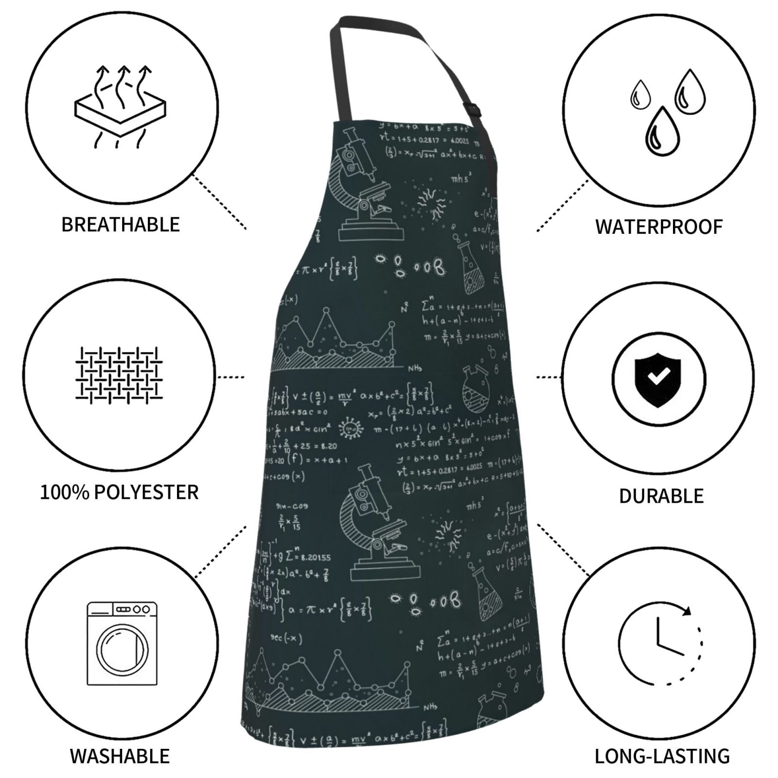 Vsdgher Chemical Waterproof Apron with 2 Pockets Kitchen Chef Aprons Bibs for Grooming Cooking Baking Painting Gardening