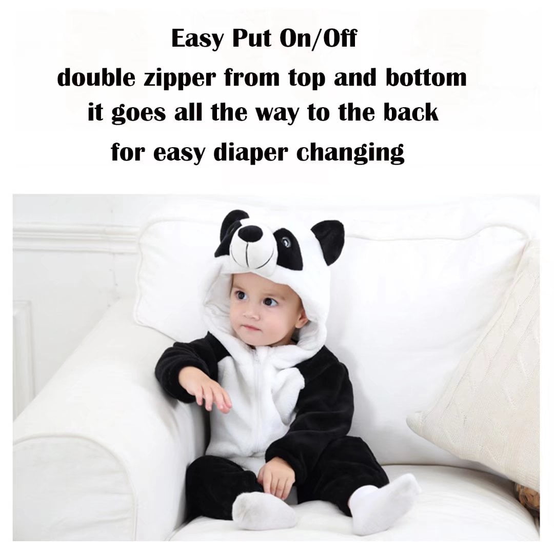 Baby Panda Costumes Unisex Toddler Onesie Halloween Dress Up Romper,  3-6 Months