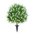 thumbnail image 2 of Artificial Outdoor Flowers for Garden and Porch, Purple White Spring Silk Mums, UV Resistant Faux Plants for Ground Planting, Patio, Window Boxes, and Holiday Decorations, 2 of 6