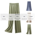 thumbnail image 3 of VBVC Women's Elastic Waist Wide Leg Pants , Ladies' Soft Flowy Casual Lounge Trousers , Lightweight Drape Pants For Women, Beige , Free Size, 3 of 5