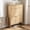 Natural Oak, variant on Large Fluted Shoe Storage Cabinet with Metal Legs, Narrow 4-Tier MDF Creedenza