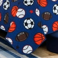 thumbnail image 2 of Football Baseball Print Teen/Kids Quilt Set Basketball Sports Fan Design Blue Twin Size Toddler Quilt for Toddler Bed Soccer Theme Quilted Bedspread Coverlet Pillow Sham(Football, Twin), 2 of 3