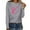 Gray-D, variant on WREESH Breast Cancer Awareness T-Shirts For Women Casual Pink Ribbon Graphic Tees Basic Long Sleeve Crewneck Pullover Fall Trendy Loose Fit Tops Black B