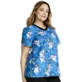thumbnail image 4 of Tooniforms Scrubs Top For Women V-Neck Print TF671, 4 of 7