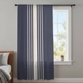 thumbnail image 4 of Beige Striped Sheer Curtains 84 Inches Long, Midnight Blue Geometric Simple Retro Light Filering Curtains, Breathable Simi Curtain Privacy Drapes for Living Room Bedroom Lightweight Window Treatment, 4 of 9
