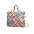 thumbnail image 7 of FORMRS Womens Corduroy Tote Bag Crossbody Shoulder Handbag with Pocket, Pink Shimmering Pattern, 7 of 7