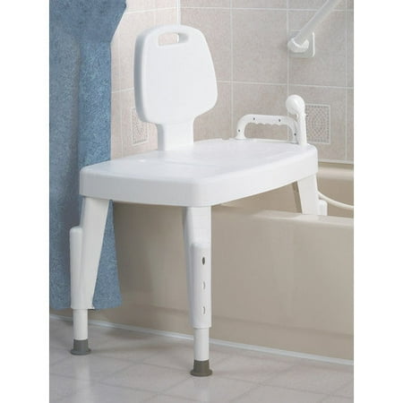 Transfer Bench Back Arms Medline Bath Safety MDS86960R 080196762401