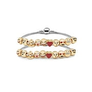 Emojem Charm Bracelet | 18K Gold Plated | Emoji Jewelry | Women's Bracelet Gift (Ten Charms 2-Pack)