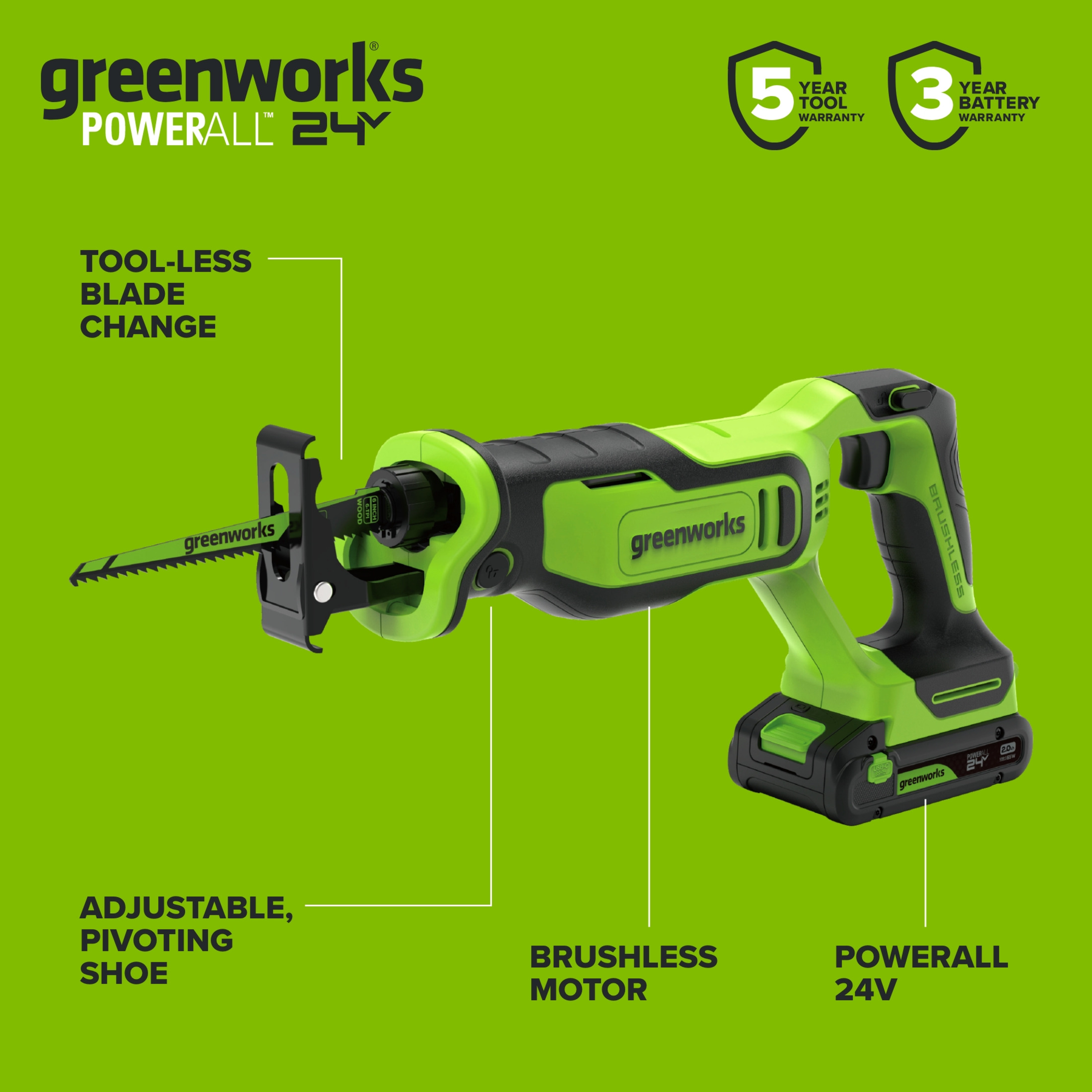 Greenworks PowerAll 24V 4-Piece Tool Combo Kit photo 8