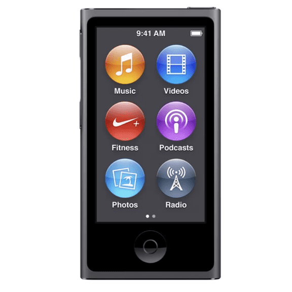 Pre-Owned Apple iPod Nano 7th Generation, Touchscreen, Mac,16GB Space Gray MP3 Player, 1, 1, 1