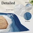 thumbnail image 6 of Nautical Anchor Navy Blue Standard Size Pillow Cover,Pillowcase Protectors with Zipper,Breathable Decorative Throw Pillow Case Cover,Coastal Ocean Ombre Striped Pillow Shams for Couch Sofa 20x26Inch, 6 of 8