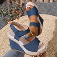 thumbnail image 4 of Bkhluea Women Wedge Heel Sandals Open Toe Ankle Strap Platform Shoes for Summer Party Wedding Beach Casual Daily Wear, 4 of 7