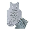 thumbnail image 2 of Camiseta sin mangas con estampado de letras para mujer - Camiseta divertida con estampado gráfico, cuello redondo informal, corte holgado - S-XXL, 2 of 5