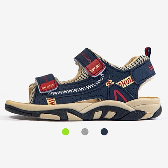 Gyujnb Boys Sandals for Kids Comfortable Adjustable Hook and Loop Strap Casual Outdoor Summer Beach Shoes for Daily Wear,5-5.5 Years