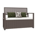 thumbnail image 3 of Craftian 70 Gallon PE Rattan Patio Deck Box, All-Weather Outdoor Storage Bench, Brown, 3 of 10