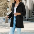 thumbnail image 6 of Kilaqueen Fuzzy Hooded Cardigans for Women Trendy Fleece Jacket Long Winter Coats Warm Shacket Outerwear with Pokets Open Front Cardigan Sweaters, 6 of 9