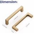 thumbnail image 3 of 10 Pack Solid 3-1/2 Inch Kitchen Square Cabinet Handles Champagne Bronze Cabinet Pulls Dresser Drawer Pulls Kitchen Cupboard Hardware Handles, 3 of 9