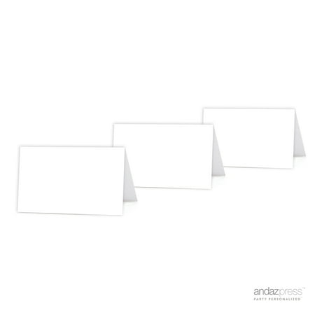 White Color Blank Table Tent Printable Place Cards,