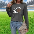 thumbnail image 2 of Charella Long Sleeve Shirts for Women Rugby Graphic Tee Loose Fit Crew Neck Ptinted Tops Soft Clothes (L, Dark Gray 2), 2 of 6