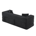 thumbnail image 3 of 78 Inch Convertible Sofa Bed, Oversized Boneless Couch with High Arms, Deep Seat Corduroy Sleeper Sofa, Folding Floor Couch with Side Pockets, No Assembly Cloud Lounge for Living Room (Dark Grey), 3 of 7