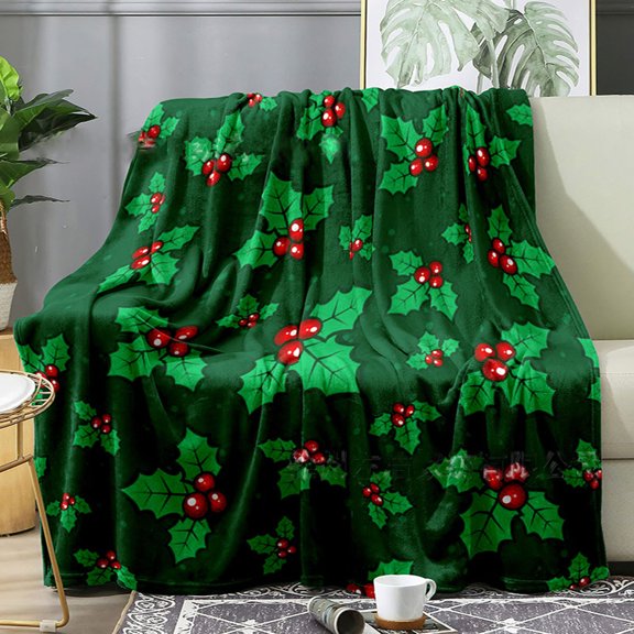 Nkmbld Christmas Theme Blanket Flannel Casual Blanket, Surper Soft Warm Cozy Fall Blanket for Party Sofa Bed Living Room