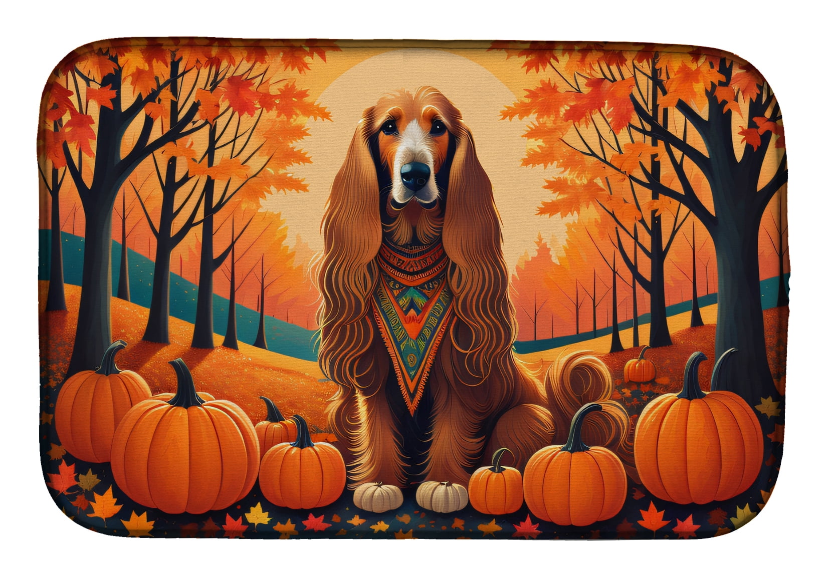 Vizsla Fall Dish Drying Mat 14 in x 21 in