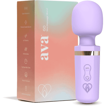 Ava Mini GO Wand Massager, Water-Resistant, for Women, Clitoral Vibrator, Purple, 1 Count