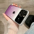 thumbnail image 5 of Compatible with iPhone 13 Pro Max Case Cute Clear Visible Logo Luxury Case for Women Girls, Gradient Slim TPU Shockproof with Lens Protector Cover for iPhone 13 Pro Max 6.7 inch,Purple, 5 of 7