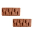 thumbnail image 1 of Oleegame 2PC Cookie Mold Rabbit Eg g Silicone Lollipop Easter Chocolate Cake Mould Brown, 1 of 8