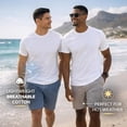 thumbnail image 4 of SOCKS'NBULK 3 Pack Men's Solid Colors Cotton T-Shirts Short Sleeve Lightweight Tees, Bulk (Medium, White, m), 4 of 7