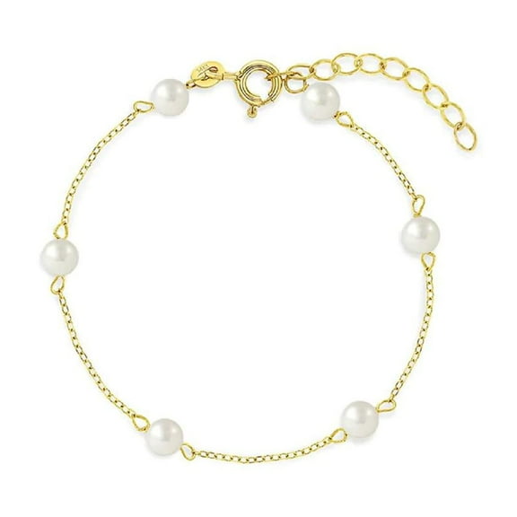 Mesmerize Your Little Girl with TheJewelryHut Designer Children Pearls in Yellow Gold Bracelet