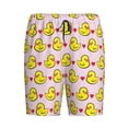 thumbnail image 3 of Picia Ducks And Pink Heart Pajama Shorts for Men, Men's Pajama Bottoms, Sleepwear,Short Pajama Pants-X-Large, 3 of 9
