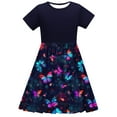 thumbnail image 7 of HOMADLES Summer Short Sleeve Dress for Girls Crewneck Losse, Printed Sundress C Multicolor 5 T, 7 of 7