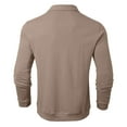 thumbnail image 5 of Mens Polo Shirts Casual Long Sleeved Solid Color Button Collared Tops Thin Loose Fit Breathable Mens Dress Shirts, 5 of 5