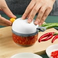 thumbnail image 3 of Mini Garlic Chopper Grinder Adsorbable Machine Crusher Portable Pull ABS Stainless Steel Masher Food Handheld for Fruits Meat White, 3 of 9