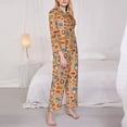 thumbnail image 3 of Salouo Fall Gnomes1 Pattern Women's Pajamas Set Long Sleeve Button Down Sleepwear Soft Pj Lounge Sets for women 2 Piece Pjs Set with Long Pants-Large, 3 of 7