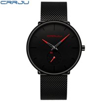 CRRJU Fashion Blue Men Watch Top Luxury Brand Minimalist Ultra thin Quartz Watch Casual Waterproof Clock Relogio Masculino