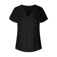thumbnail image 6 of vigerkar Womens Tops Dressy Casual V Neck Short Sleeve Shirts Summer Loose T Shirts Trendy Tops Tunic Blouses Black, XL, 6 of 7
