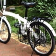 thumbnail image 3 of Lefu ebike Bike Basket Front/Rear Folding Bicycle Basket with Removable Liner PU Bag, 3 of 10