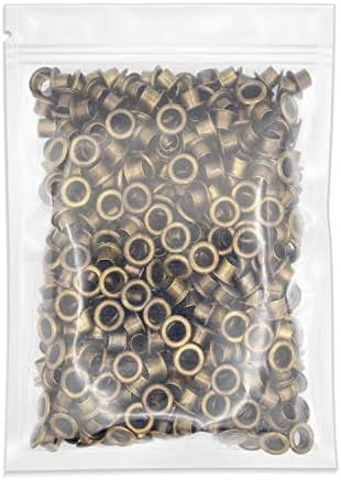 3/16" (5 MM) Hole Size Metal Grommets Eyelets with Washers for Bead Cores, Clothes, Leather, Canvas (720 Sets, Antique Brass)