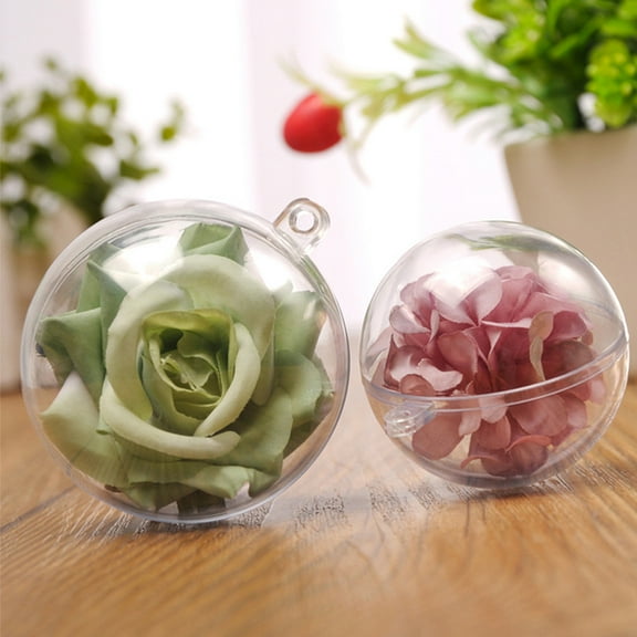 HONMEET 10Pcs Clear Fillable Balls for Craft ABS Plastic Fillable Hanging Spheres Decorative 6x6x6cm